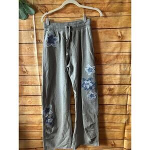 Driftwood Jeans French Terry Gathered Pants Steel Grey Size Medium $118